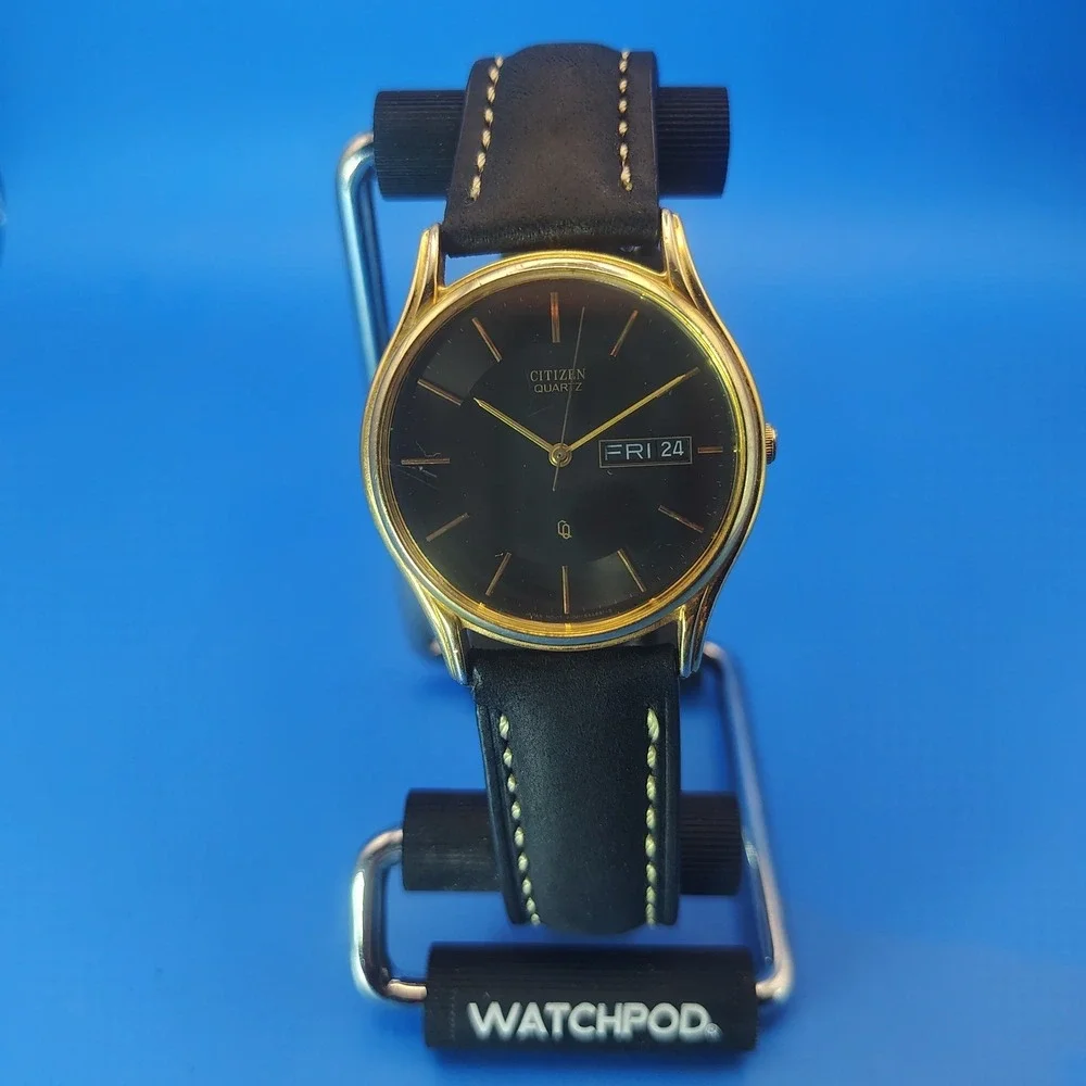 Vintage‎ 1988 Citizen 6100 Day-Date 32mm Mens Quartz Dress Watch Restored